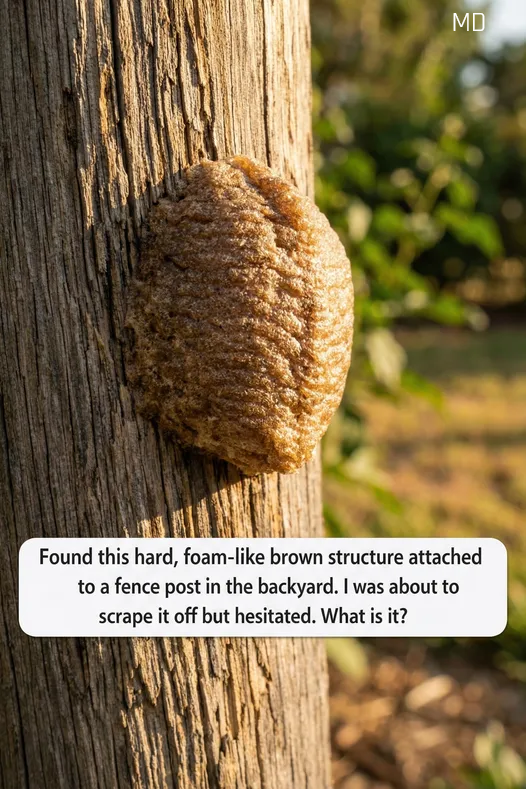I Found a Hard, Foam-Like Brown Structure on My Fence — Here’s What It Could Be