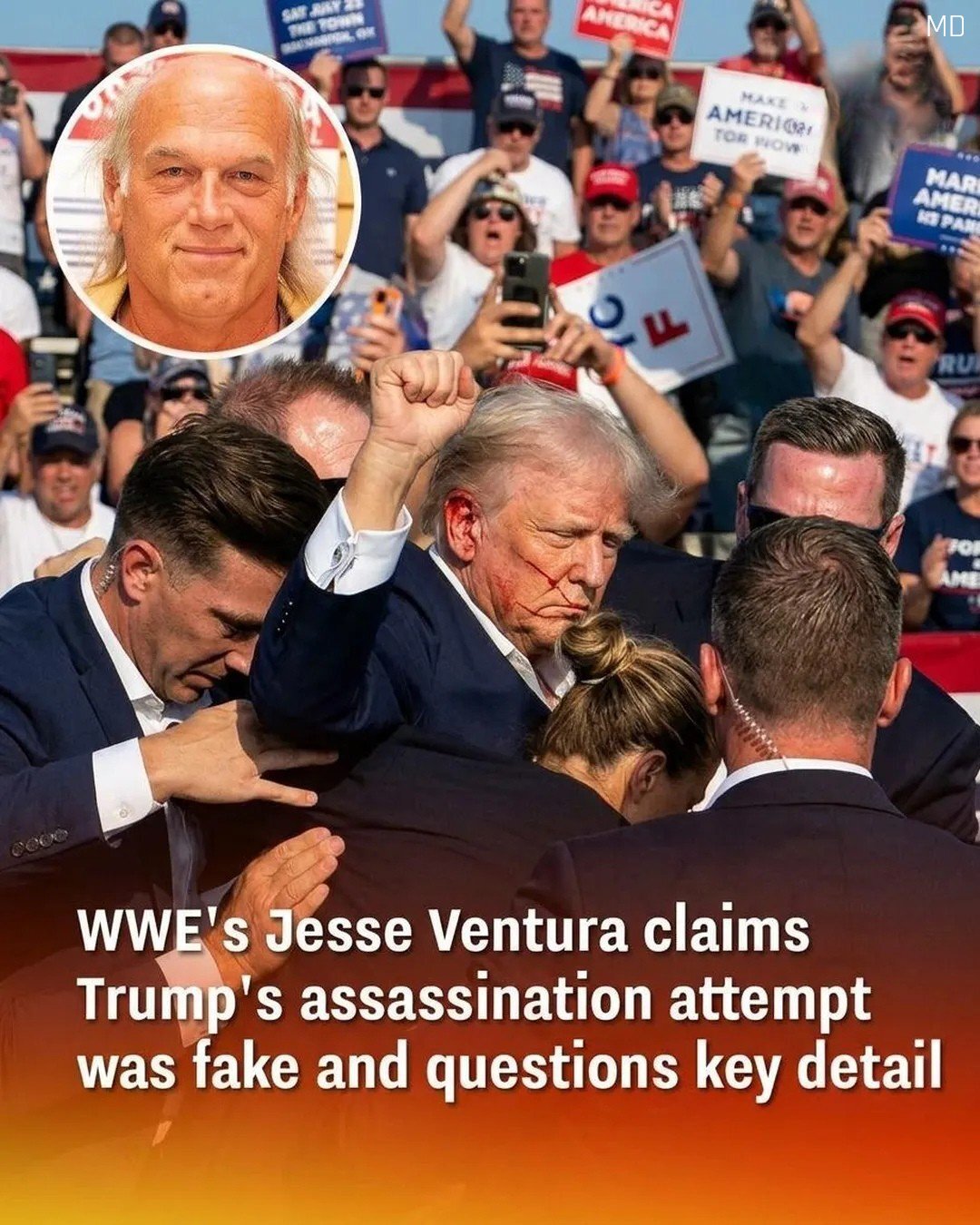 Jesse Ventura Raises Questions About Details of Attempted Attack on Donald Trump